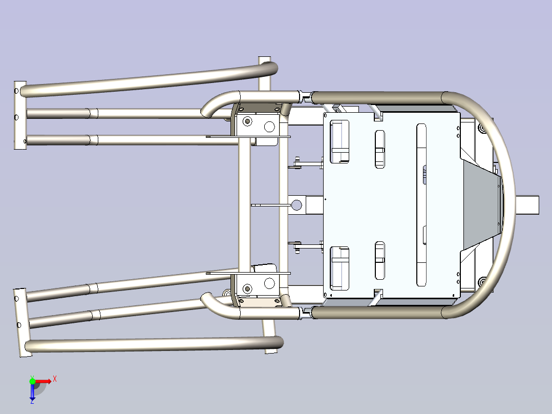 医用妇科椅医疗检查椅结构3D模型俯视图