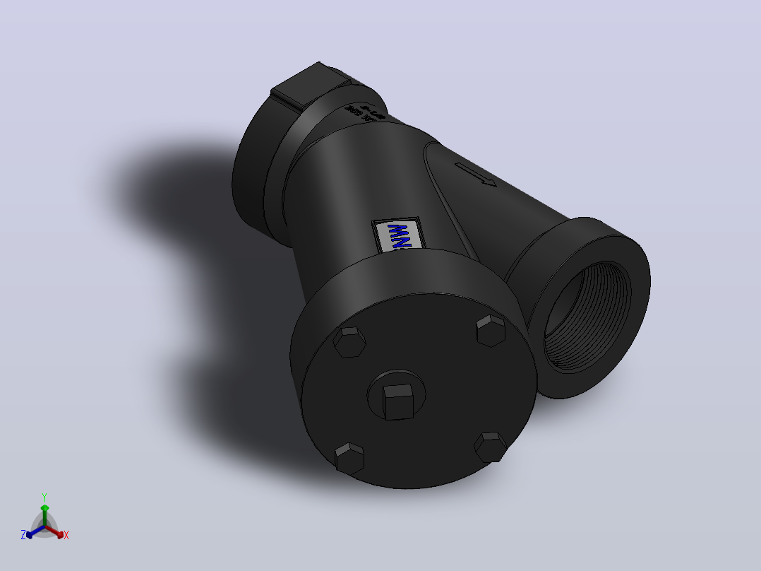 Y型过滤器，管道过滤器FNW-FNW559L正等轴测图