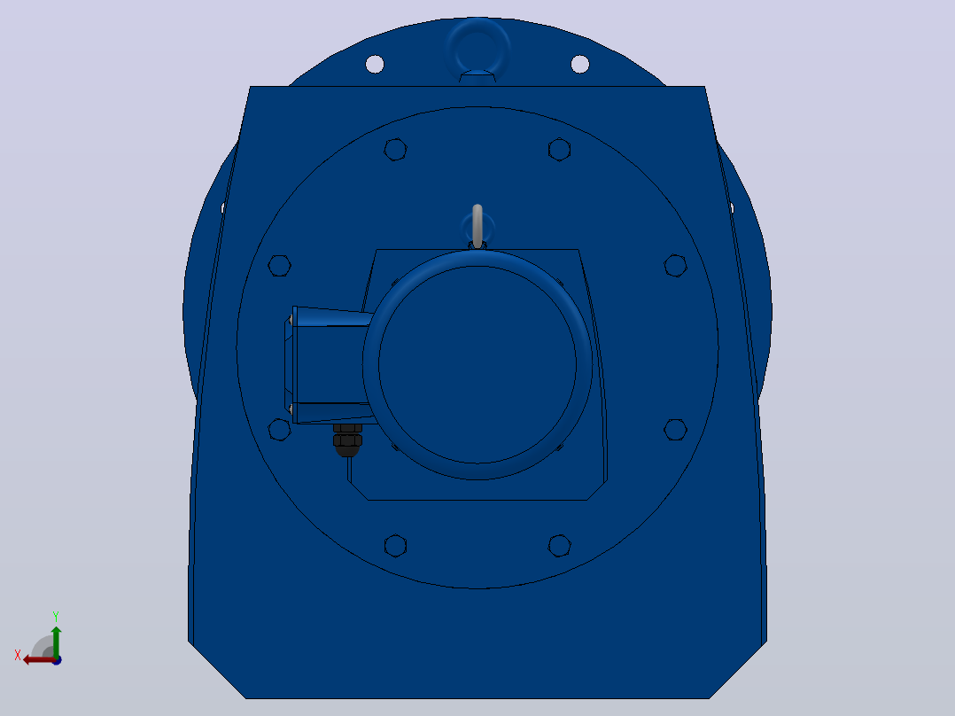 RF147R77法兰轴伸式组合型斜齿轮减速机RF147R77-Y3-4P-100-M1-0°-Φ450后视图