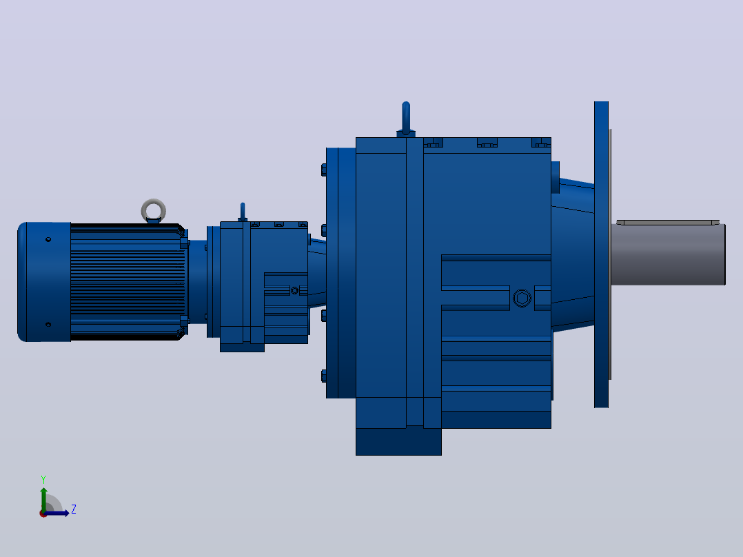 RF147R77法兰轴伸式组合型斜齿轮减速机RF147R77-Y3-4P-100-M1-0°-Φ450左视图