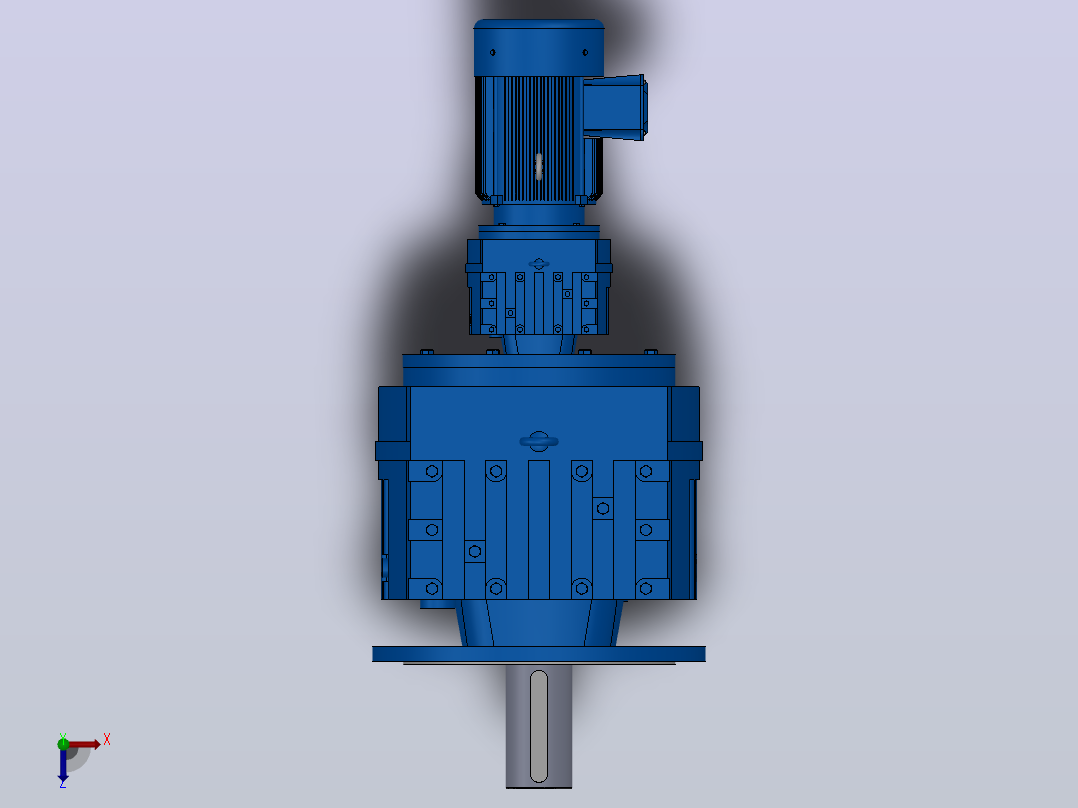 RF147R77法兰轴伸式组合型斜齿轮减速机RF147R77-Y3-4P-100-M1-0°-Φ450俯视图