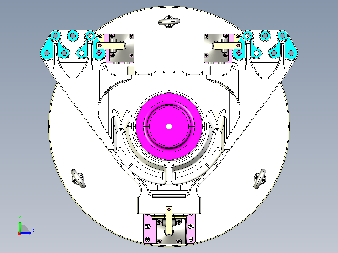 平衡轴支架OP20数控立车液压夹具step左视图