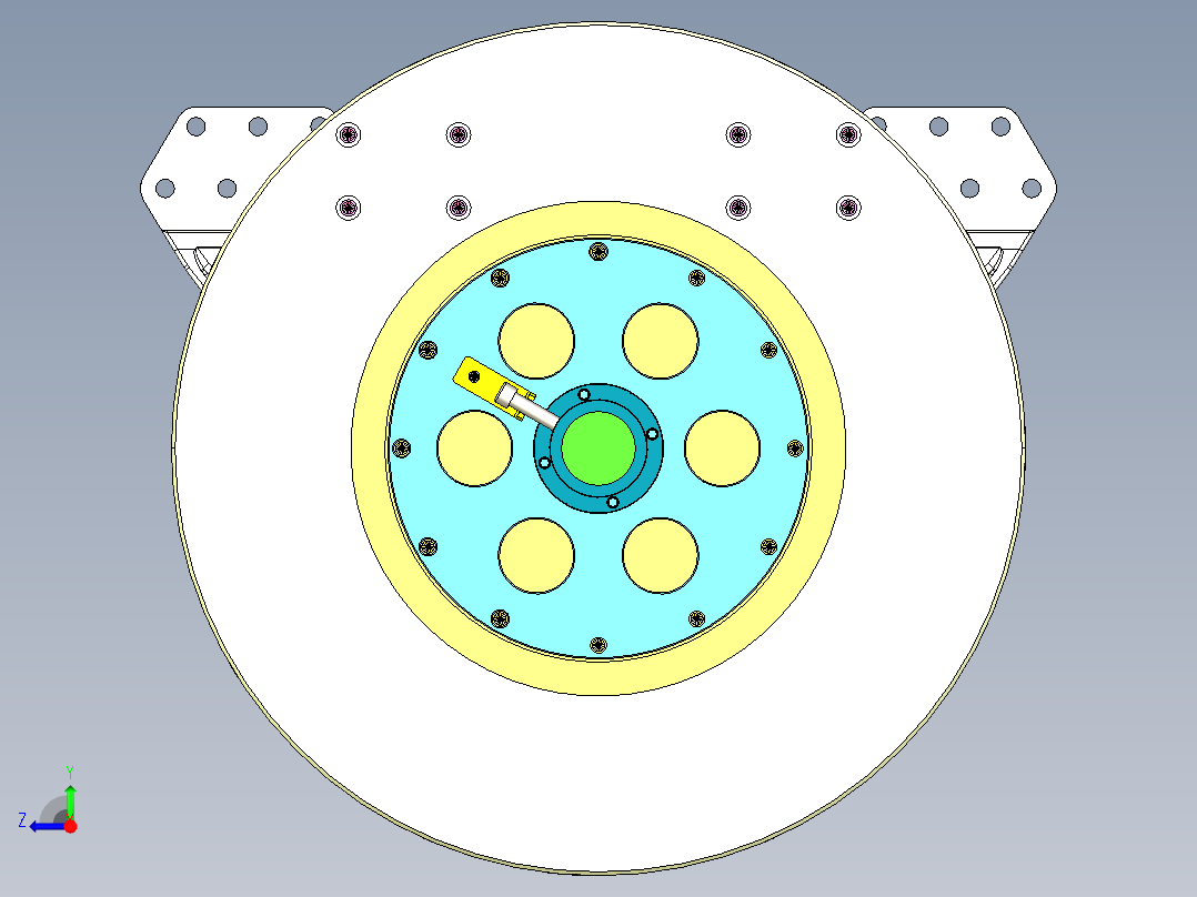 平衡轴支架OP20数控立车液压夹具step右视图
