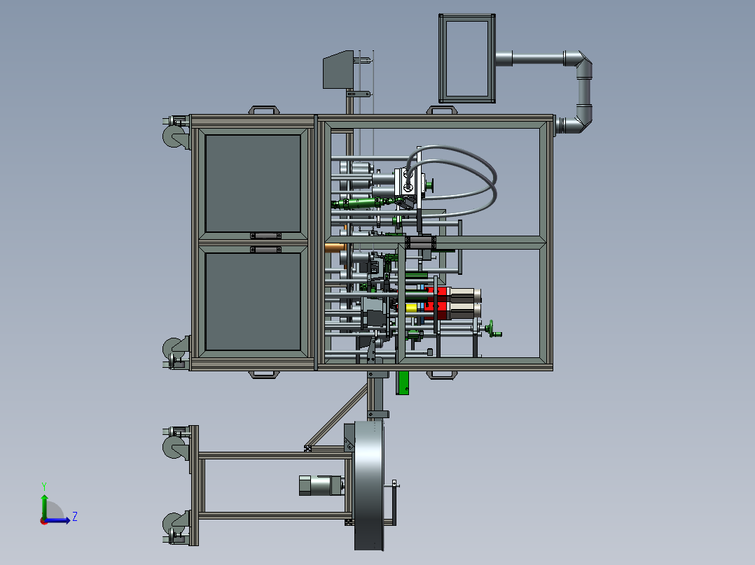 双头全自动活塞式液体灌装机3D图纸H283 非标自动化设备3D图纸左视图