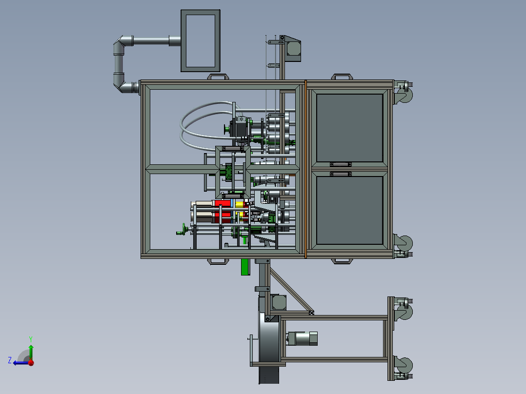 双头全自动活塞式液体灌装机3D图纸H283 非标自动化设备3D图纸右视图