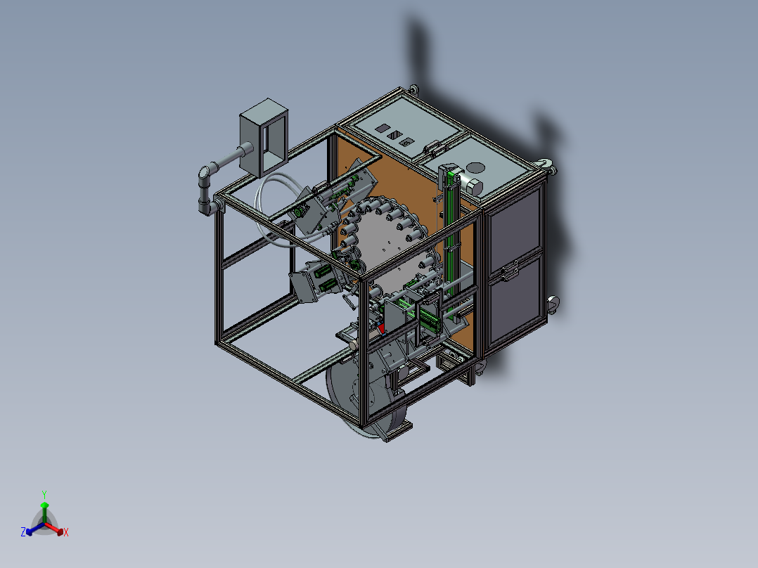 双头全自动活塞式液体灌装机3D图纸H283 非标自动化设备3D图纸正等轴测图