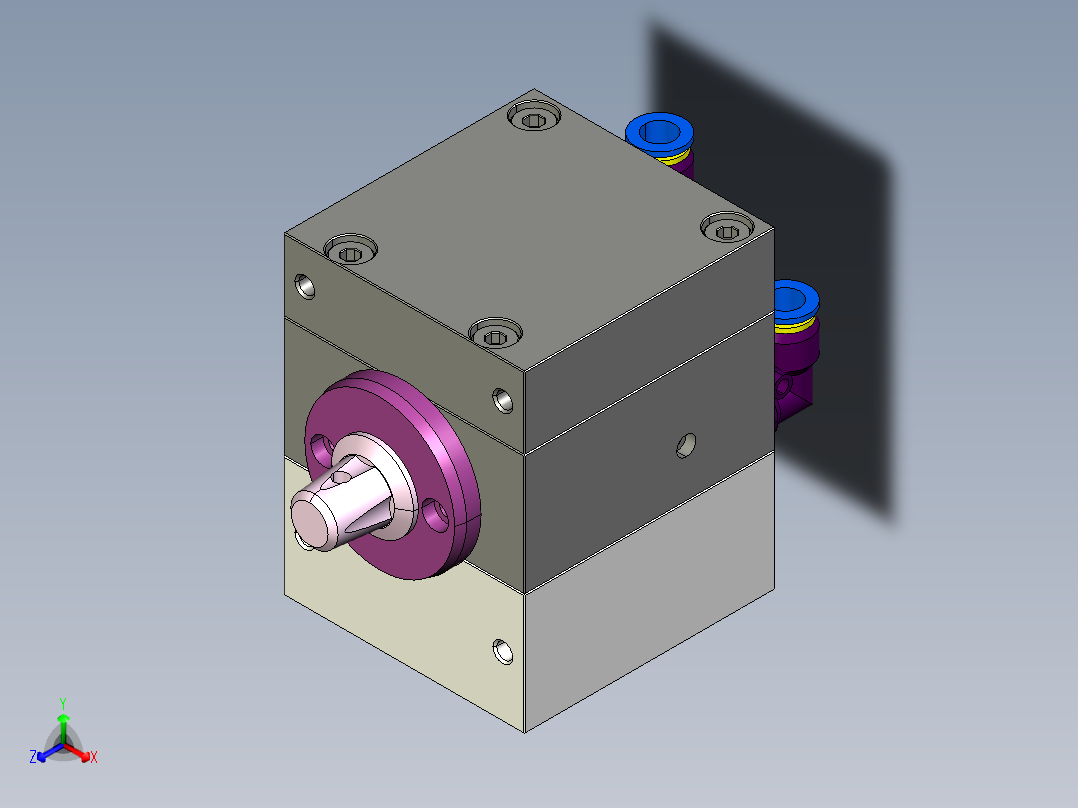 延时器（气动元件）3D图档和2D工程图3D模型