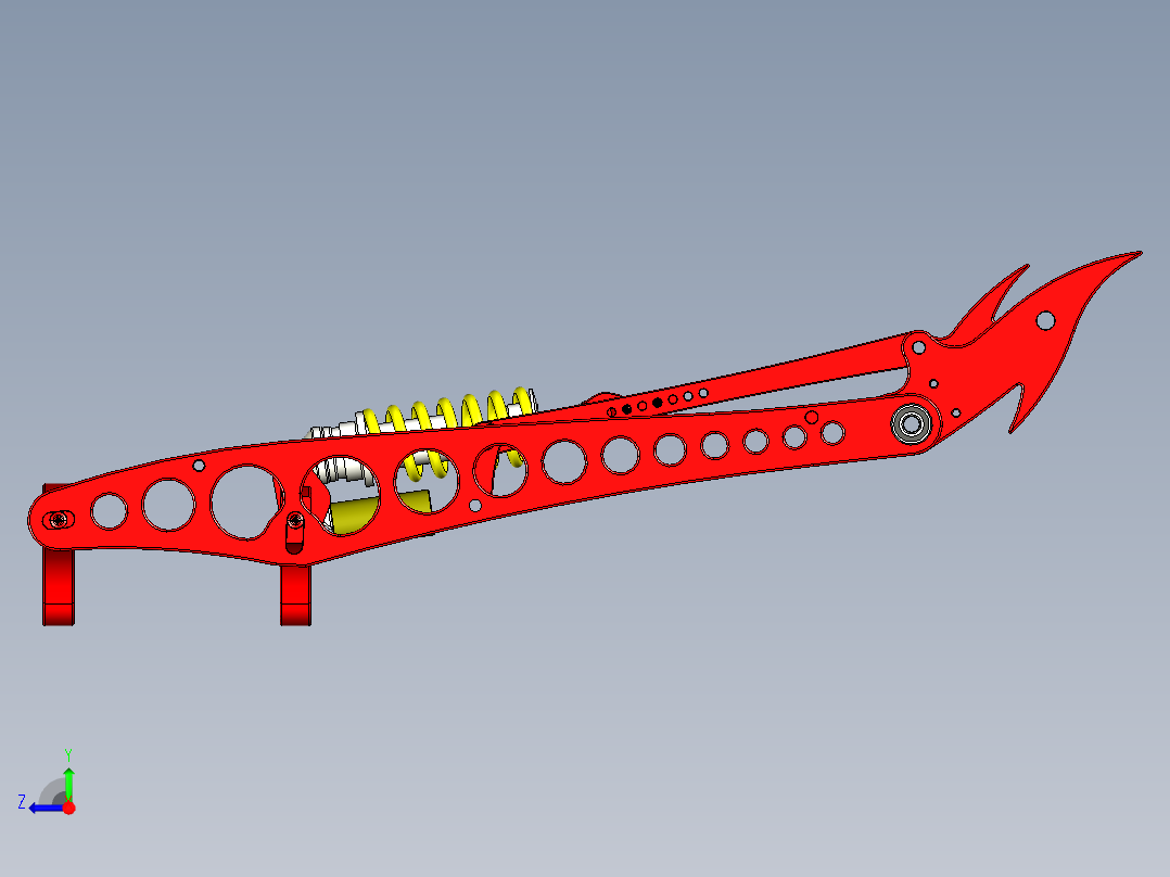 大众车前叉右视图