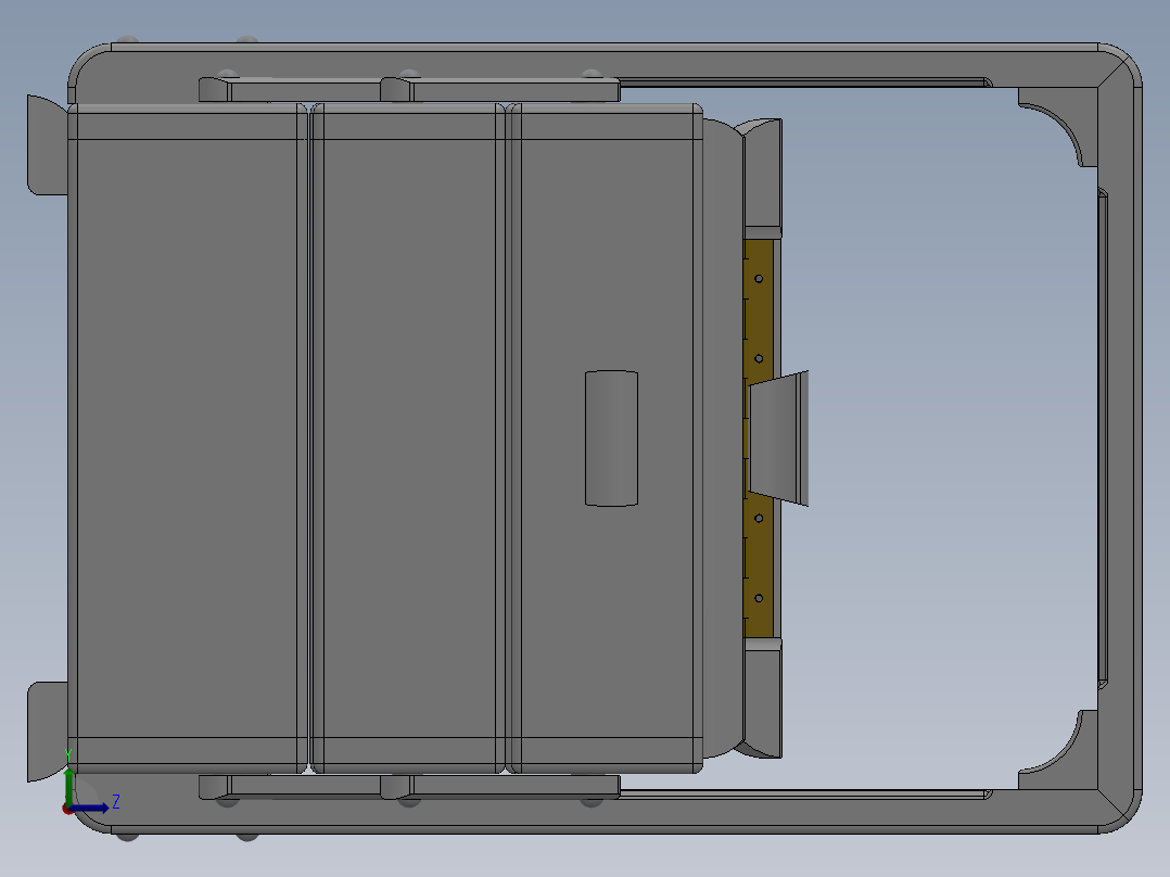 solidworks 德国折叠箱子造型设计左视图