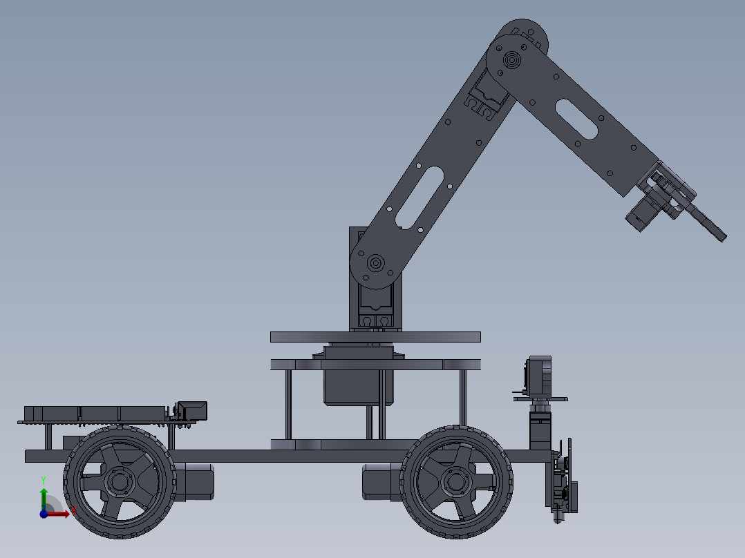 3 DOF Robotic Arm三自由度机械臂小车前视图