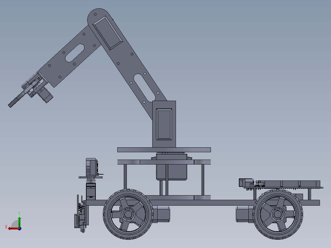 3 DOF Robotic Arm三自由度机械臂小车后视图