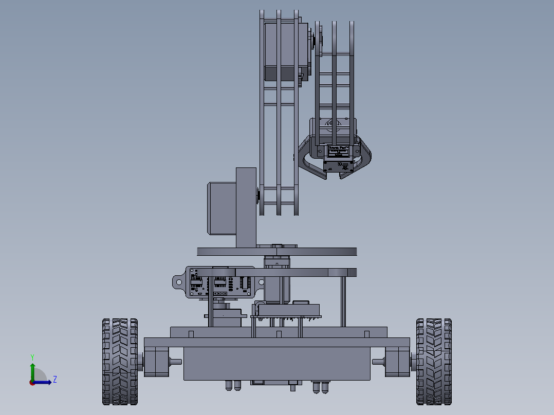 3 DOF Robotic Arm三自由度机械臂小车左视图