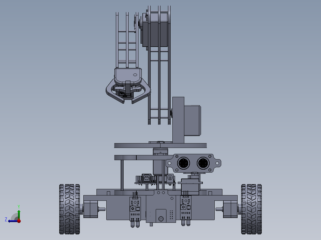 3 DOF Robotic Arm三自由度机械臂小车右视图