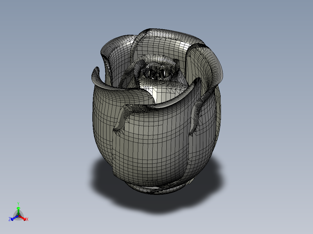 实体玫瑰花正等轴测图