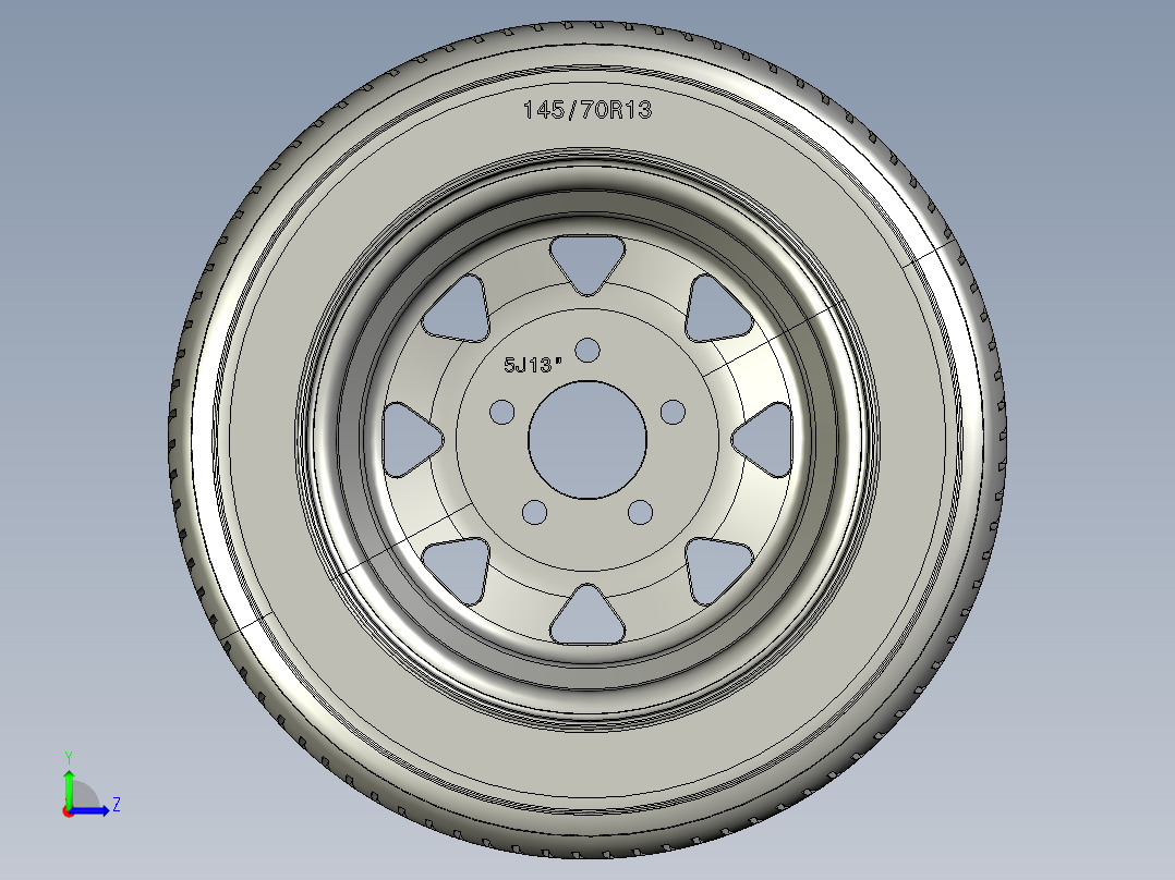 车轮145-70R13左视图