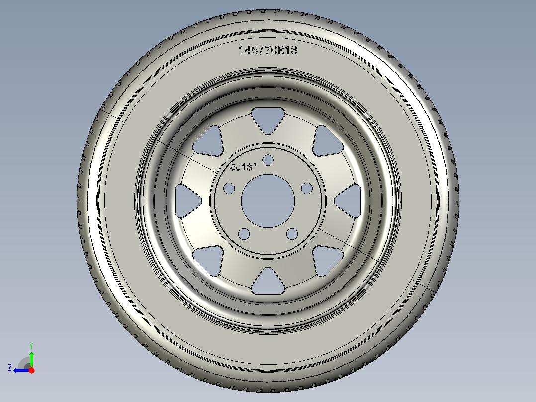 车轮145-70R13右视图