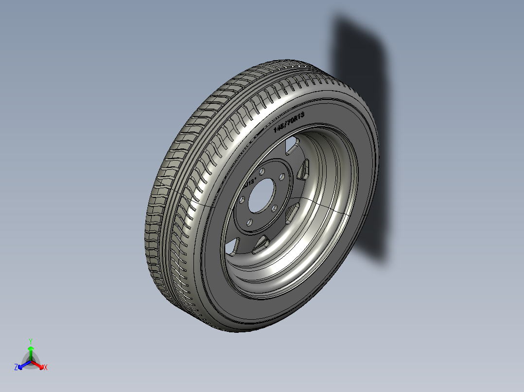 车轮145-70R13正等轴测图