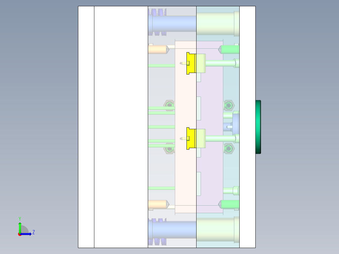 FD10放大器壳体模具设计及模具零件制造工艺左视图