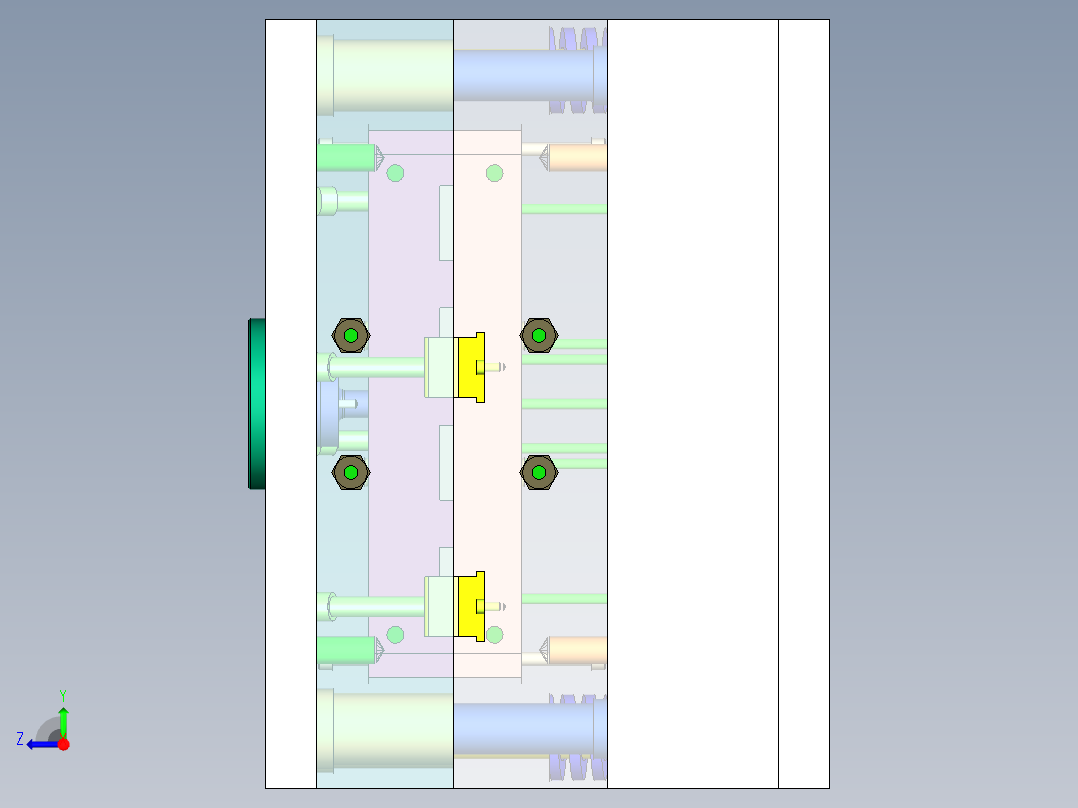 FD10放大器壳体模具设计及模具零件制造工艺右视图