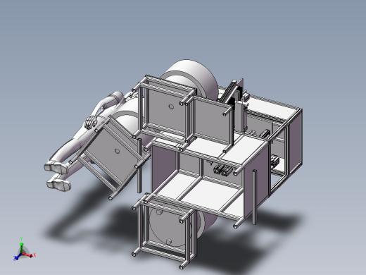 自动化手机壳喷油治具装配机器3D模型 自动化设备3D图纸非标自动化
