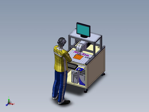 光纤激光打标机 3D模型 3D图纸非标自动化设备3D图纸3D模型