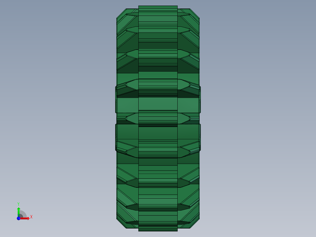 32269 Green Technic Gear 20 Tooth Double Bevel.SLDPRT前视图