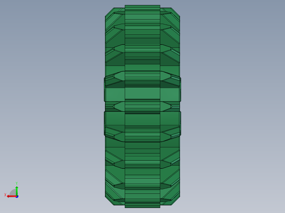 32269 Green Technic Gear 20 Tooth Double Bevel.SLDPRT后视图