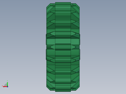 32269 Green Technic Gear 20 Tooth Double Bevel.SLDPRT后视缩略图