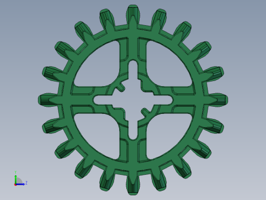 32269 Green Technic Gear 20 Tooth Double Bevel.SLDPRT左视缩略图