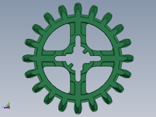 32269 Green Technic Gear 20 Tooth Double Bevel.SLDPRT右视缩略图