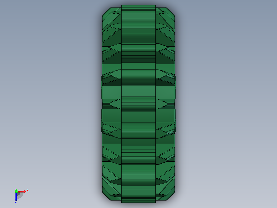 32269 Green Technic Gear 20 Tooth Double Bevel.SLDPRT俯视图