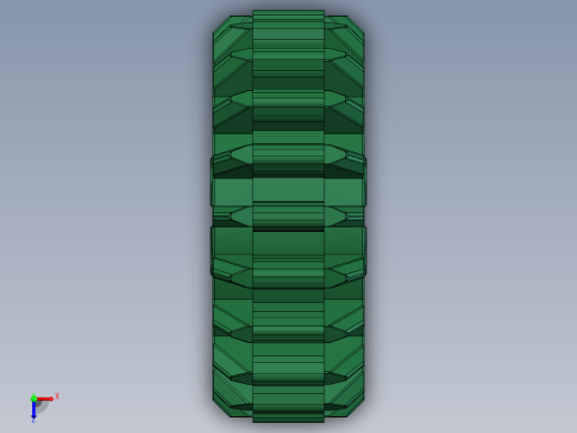 32269 Green Technic Gear 20 Tooth Double Bevel.SLDPRT俯视缩略图