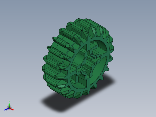 32269 Green Technic Gear 20 Tooth Double Bevel.SLDPRT正等轴测缩略图