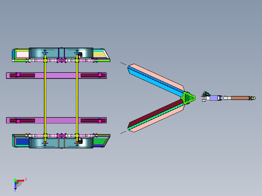 加重船用摩托艇皮划艇拖车俯视图