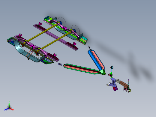 加重船用摩托艇皮划艇拖车正等轴测缩略图