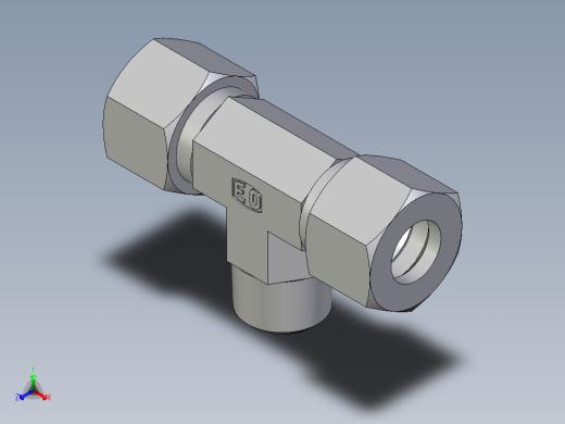 卡套式工业通用硬管接头EO_Male_stud_run_tee_TE12LRCF