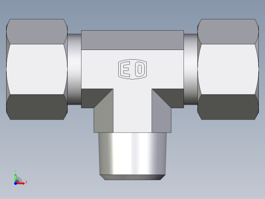 卡套式工业通用硬管接头EO_Male_stud_run_tee_TE12LRCF前视缩略图