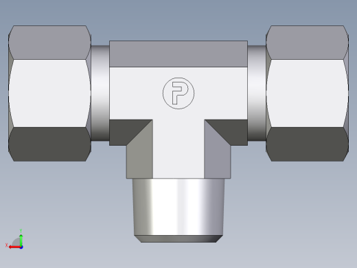 卡套式工业通用硬管接头EO_Male_stud_run_tee_TE12LRCF后视缩略图