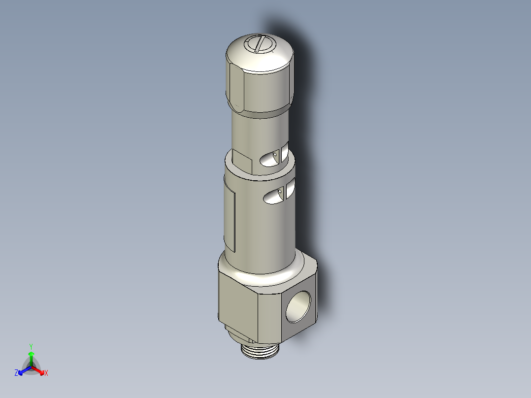 439型安全泄压阀，包装旋钮H4正等轴测图