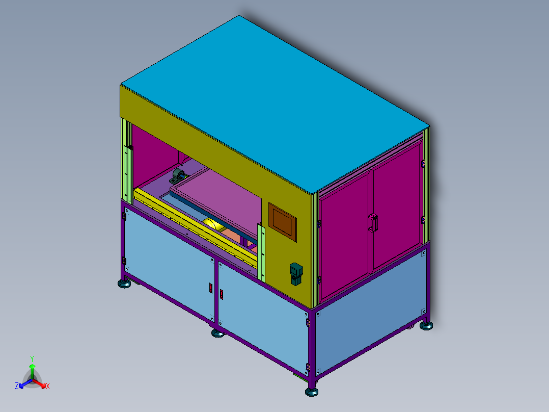 大型全自动电子线路板焊锡机正等轴测图