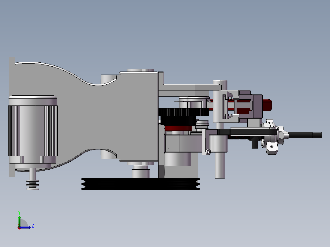 小型锯床左视图