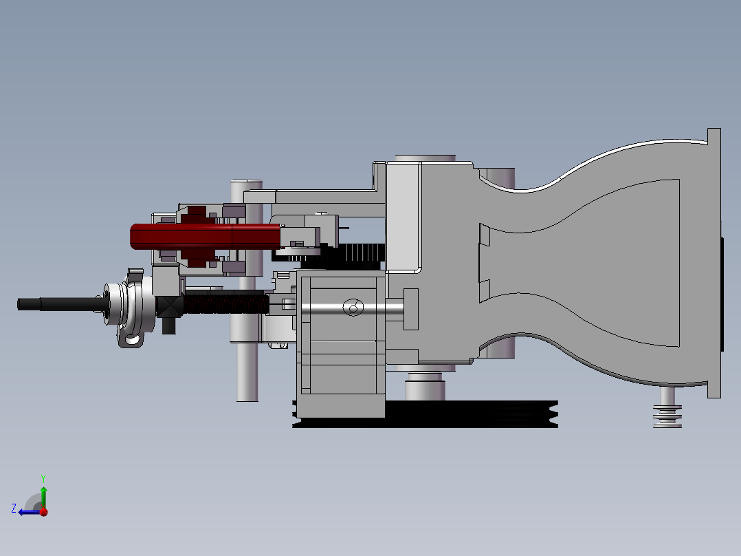 小型锯床右视图
