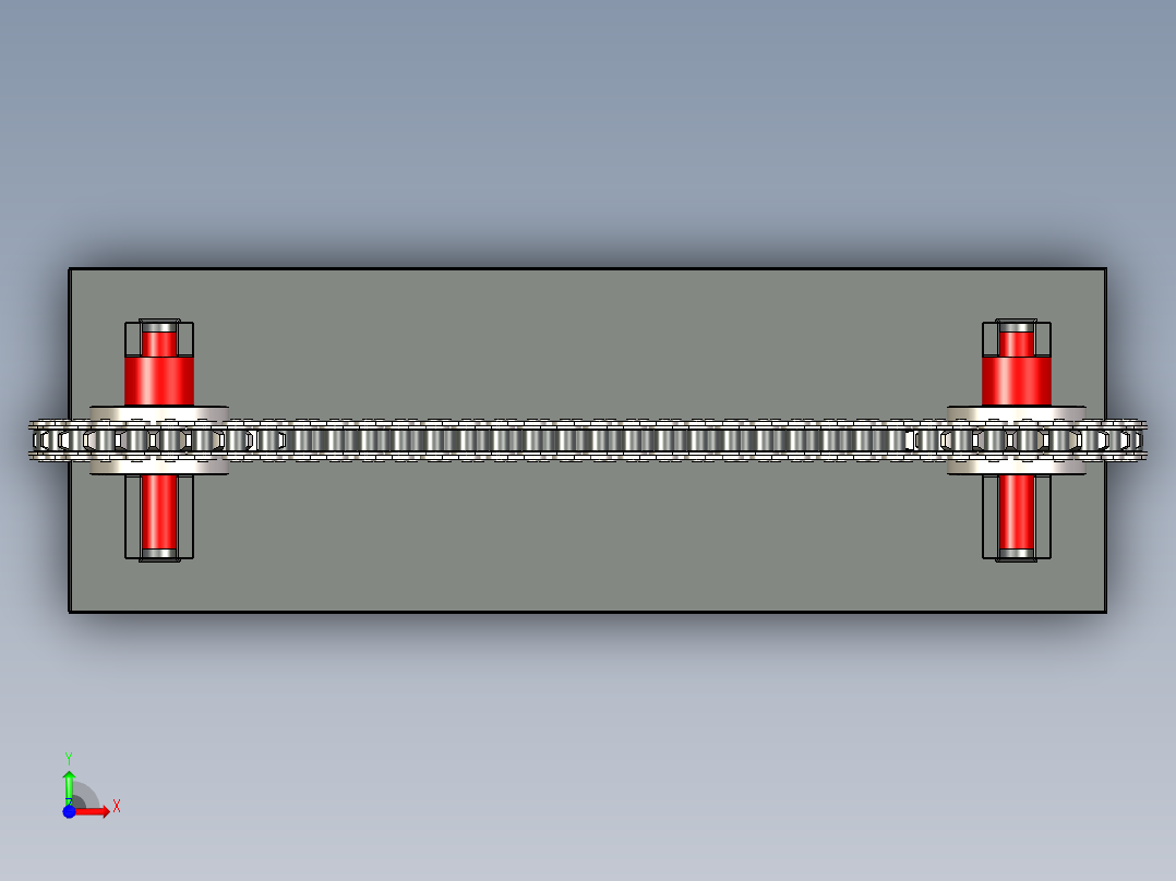 传动链和齿轮组件 - ANSI 60--stp前视图