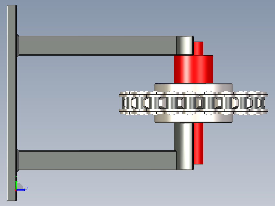 传动链和齿轮组件 - ANSI 60--stp左视图