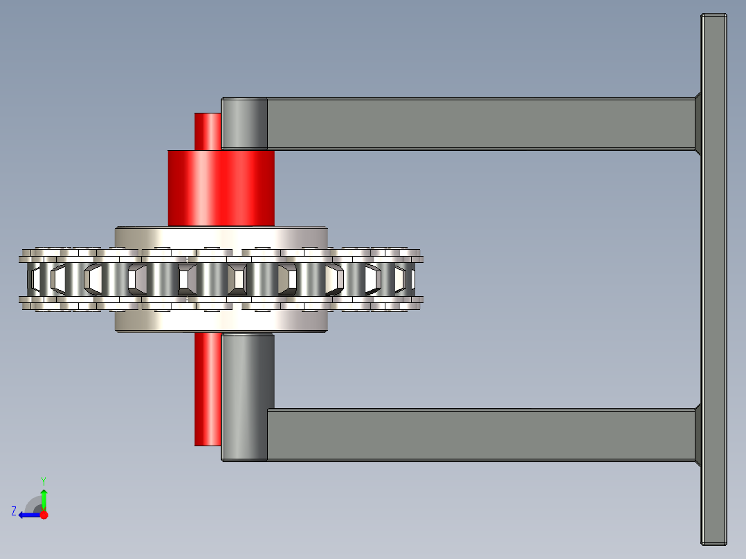 传动链和齿轮组件 - ANSI 60--stp右视图
