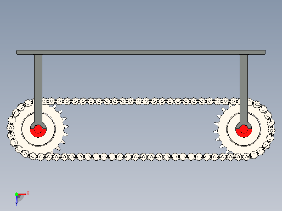 传动链和齿轮组件 - ANSI 60--stp俯视图