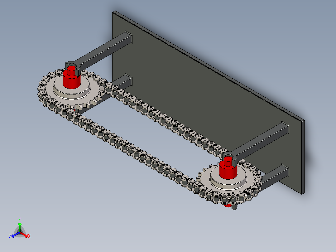 传动链和齿轮组件 - ANSI 60--stp正等轴测图