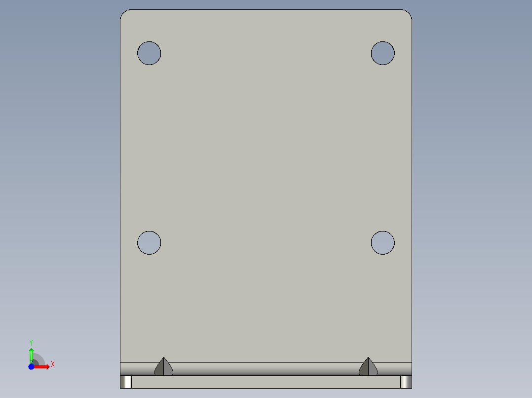 支架AST-1-3D多系列多零件图纸模型前视图