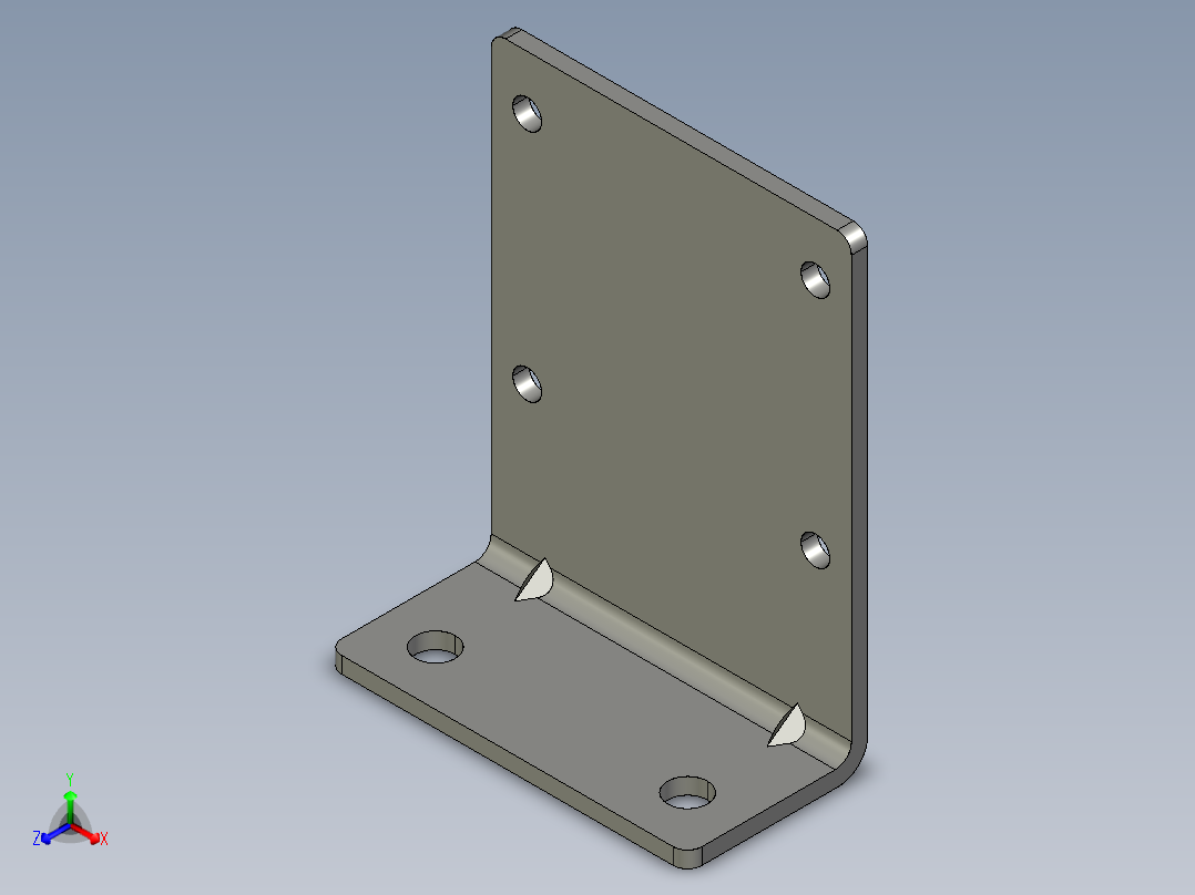 支架AST-1-3D多系列多零件图纸模型正等轴测图