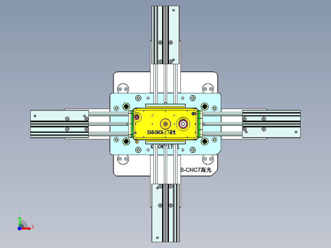 X3-B笔记本CNC工装夹具三维模型-CNC6-1008前视图